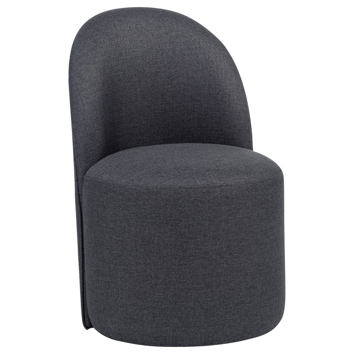 Aubrey Charcoal Upholstered Barrel Dining Side Chairs, Set of 2