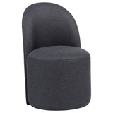 Aubrey Charcoal Upholstered Barrel Dining Side Chairs, Set of 2
