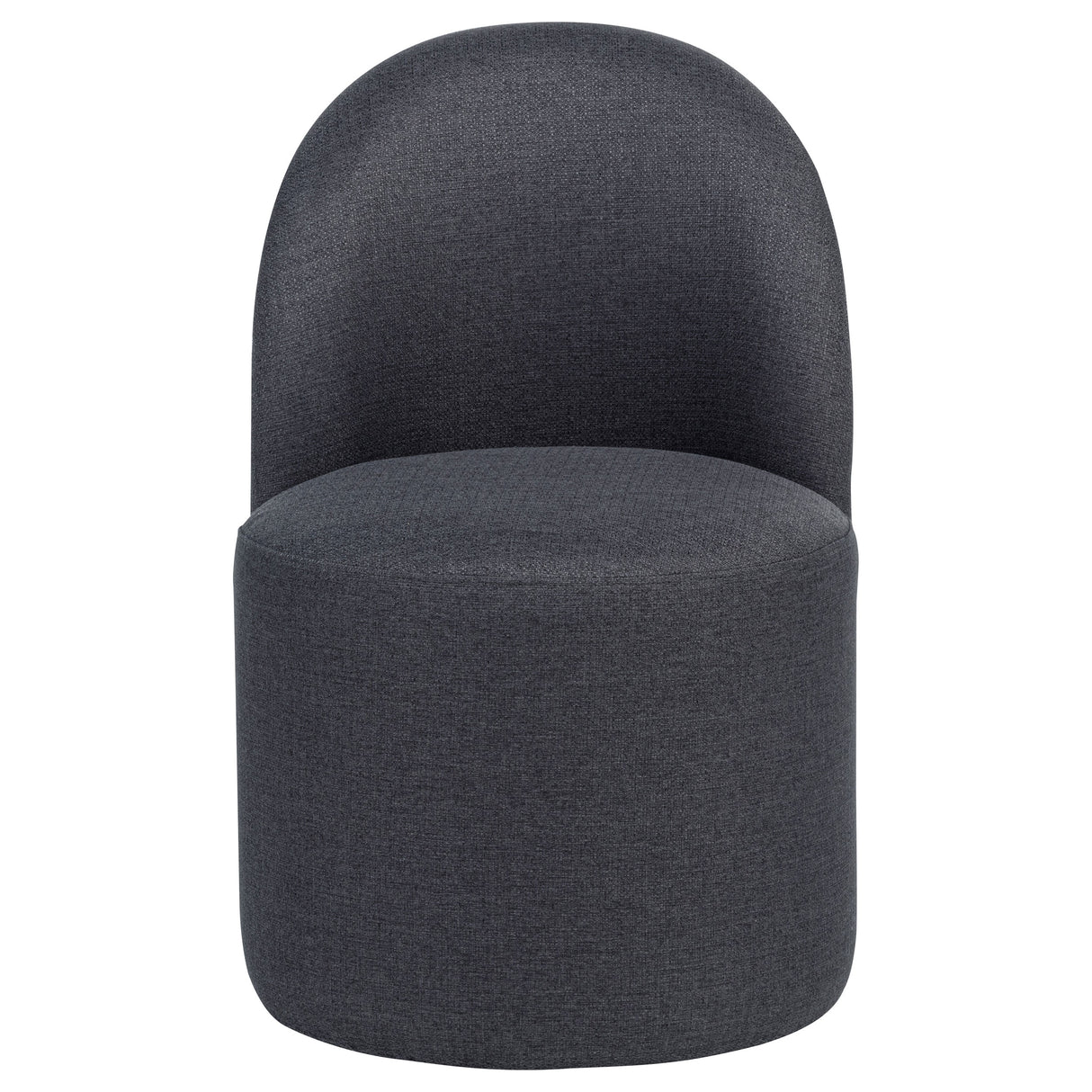Aubrey Charcoal Upholstered Barrel Dining Side Chairs, Set of 2