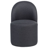 Aubrey Charcoal Upholstered Barrel Dining Side Chairs, Set of 2