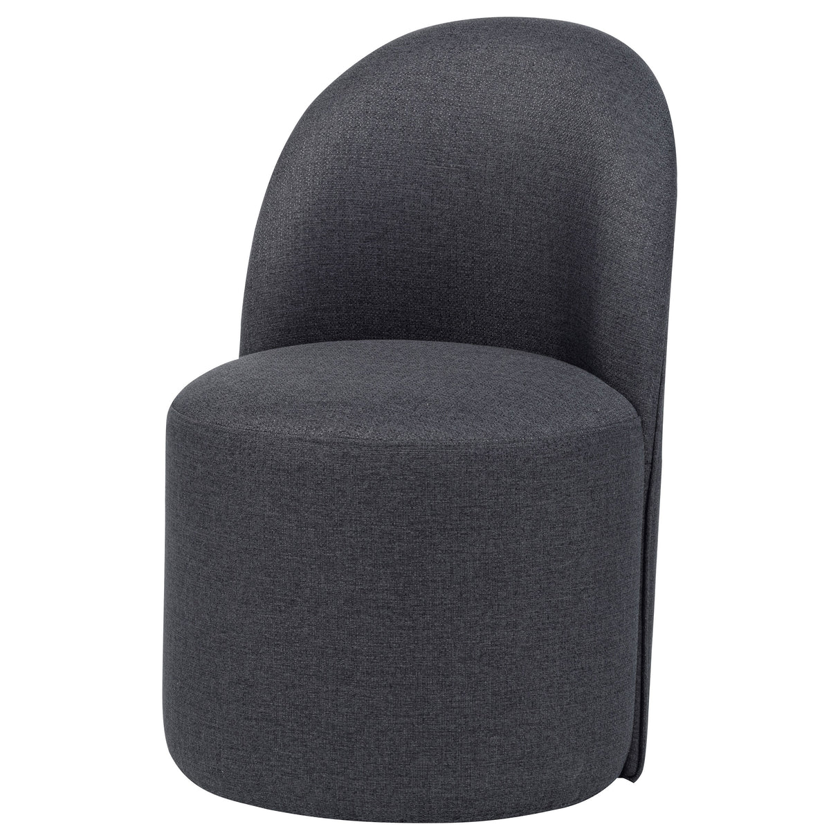 Aubrey Charcoal Upholstered Barrel Dining Side Chairs, Set of 2