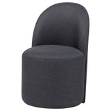 Aubrey Charcoal Upholstered Barrel Dining Side Chairs, Set of 2