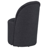 Aubrey Charcoal Upholstered Barrel Dining Side Chairs, Set of 2