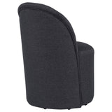 Aubrey Charcoal Upholstered Barrel Dining Side Chairs, Set of 2