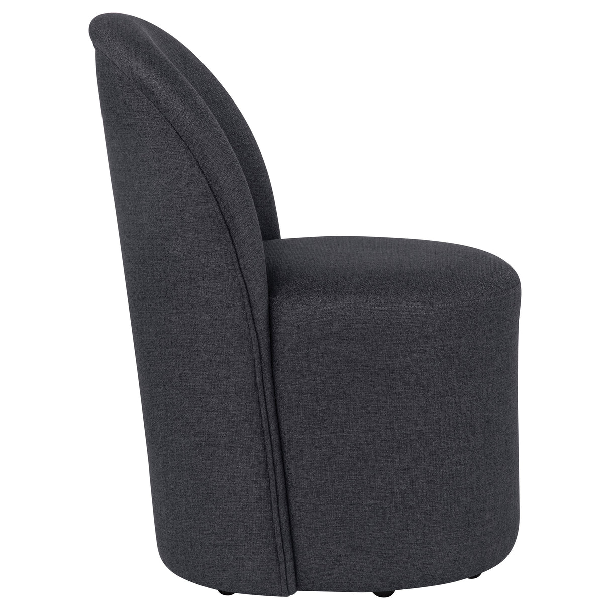 Aubrey Charcoal Upholstered Barrel Dining Side Chairs, Set of 2