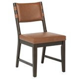 Tegan Faux Leather Dining Chair Set of 2 - Cognac