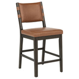 Tegan Faux Leather Counter Height Chair Cognac - Set of 2