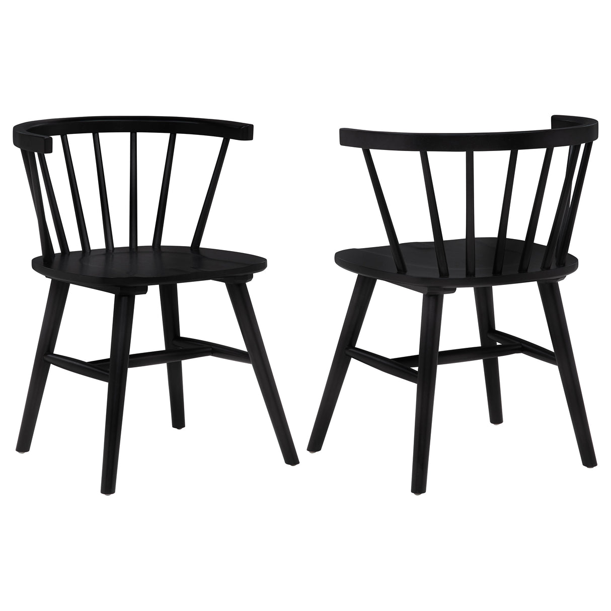 Jeffries Windsor Wood Dining Side Chair Black Set of 2