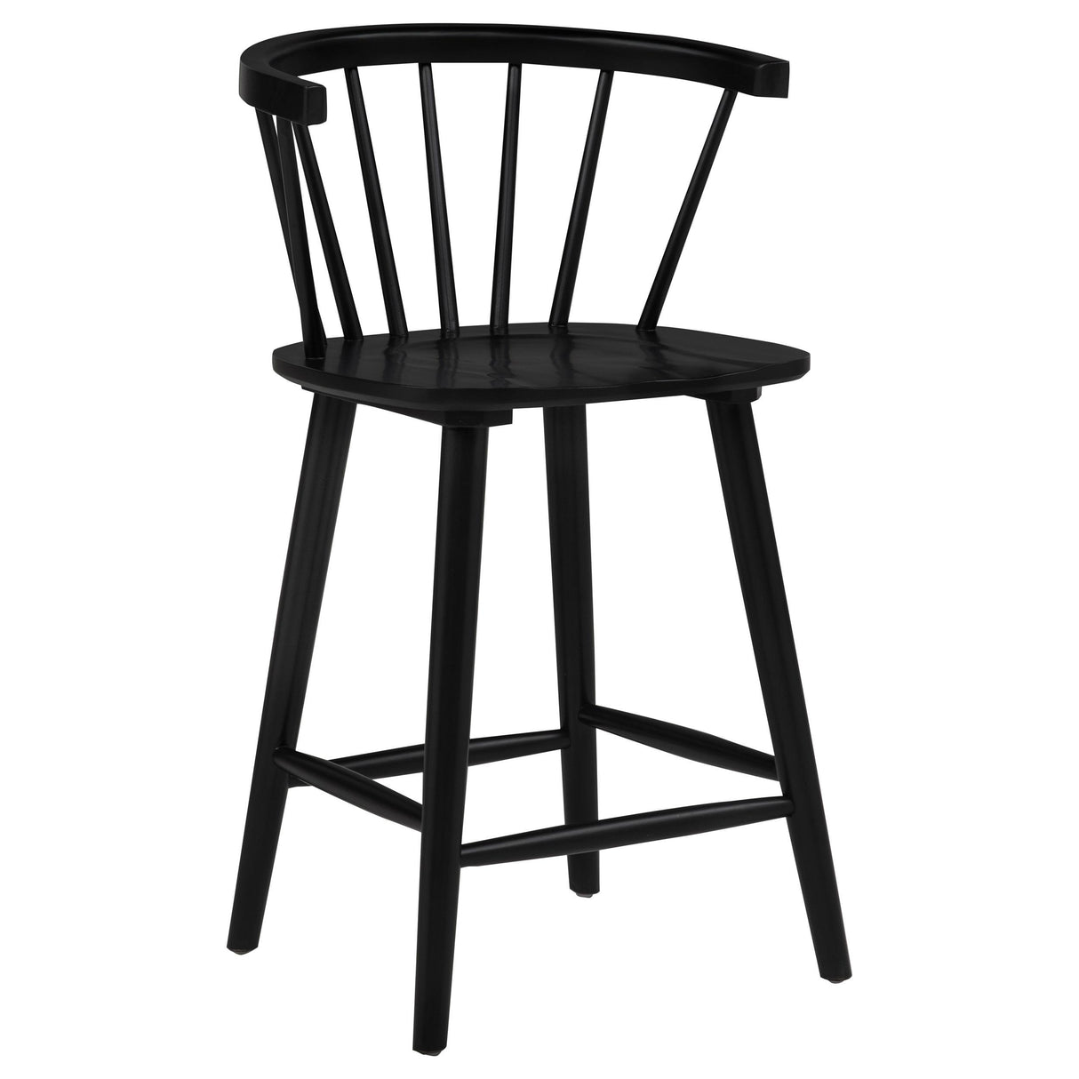 Black Rubberwood Counter Chair, Set of 2
