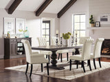 Alana Upholstered Dining Side Chair, Beige and Smokey Black