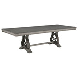 Cresswell 104" Double Pedestal Extension Dining Table, Weathered Taupe