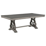 Cresswell 104" Double Pedestal Extension Dining Table, Weathered Taupe