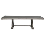 Cresswell 104" Double Pedestal Extension Dining Table, Weathered Taupe
