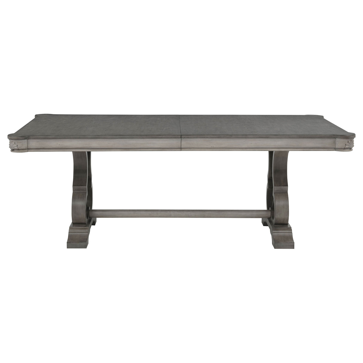 Cresswell 104" Double Pedestal Extension Dining Table, Weathered Taupe