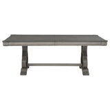 Cresswell 104" Double Pedestal Extension Dining Table, Weathered Taupe