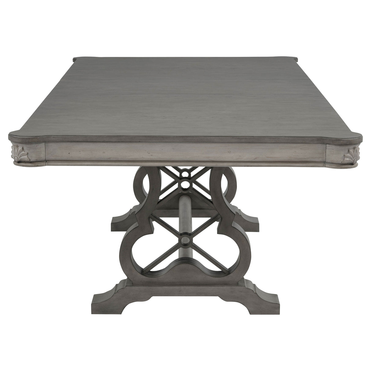 Cresswell 104" Double Pedestal Extension Dining Table, Weathered Taupe
