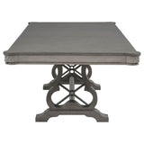 Cresswell 104" Double Pedestal Extension Dining Table, Weathered Taupe