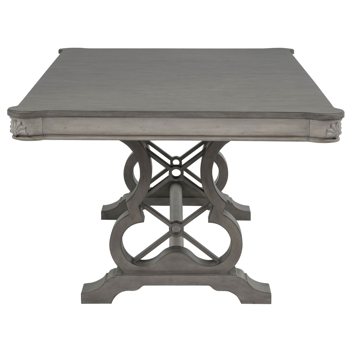 Cresswell 104" Double Pedestal Extension Dining Table, Weathered Taupe