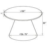 Ambrose Round 50-Inch Marble Top Dining Table, Brushed Gold
