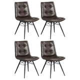 Aiken Faux Leather Dining Chair, Dark Brown (Set of 4)
