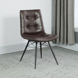 Aiken Faux Leather Dining Chair, Dark Brown (Set of 4)