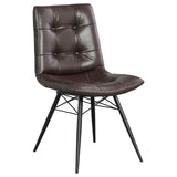 Aiken Faux Leather Dining Chair, Dark Brown (Set of 4)