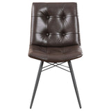 Aiken Faux Leather Dining Chair, Dark Brown (Set of 4)