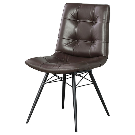 Aiken Faux Leather Dining Chair, Dark Brown (Set of 4)