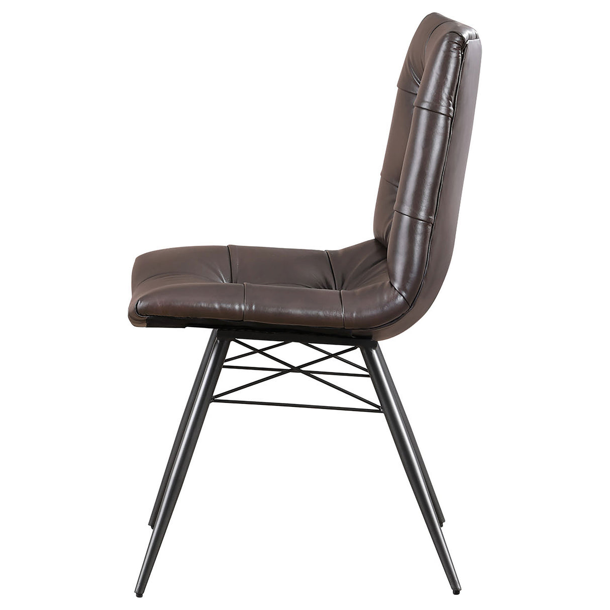Aiken Faux Leather Dining Chair, Dark Brown (Set of 4)