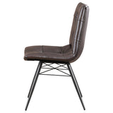 Aiken Faux Leather Dining Chair, Dark Brown (Set of 4)