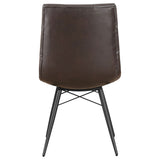 Aiken Faux Leather Dining Chair, Dark Brown (Set of 4)