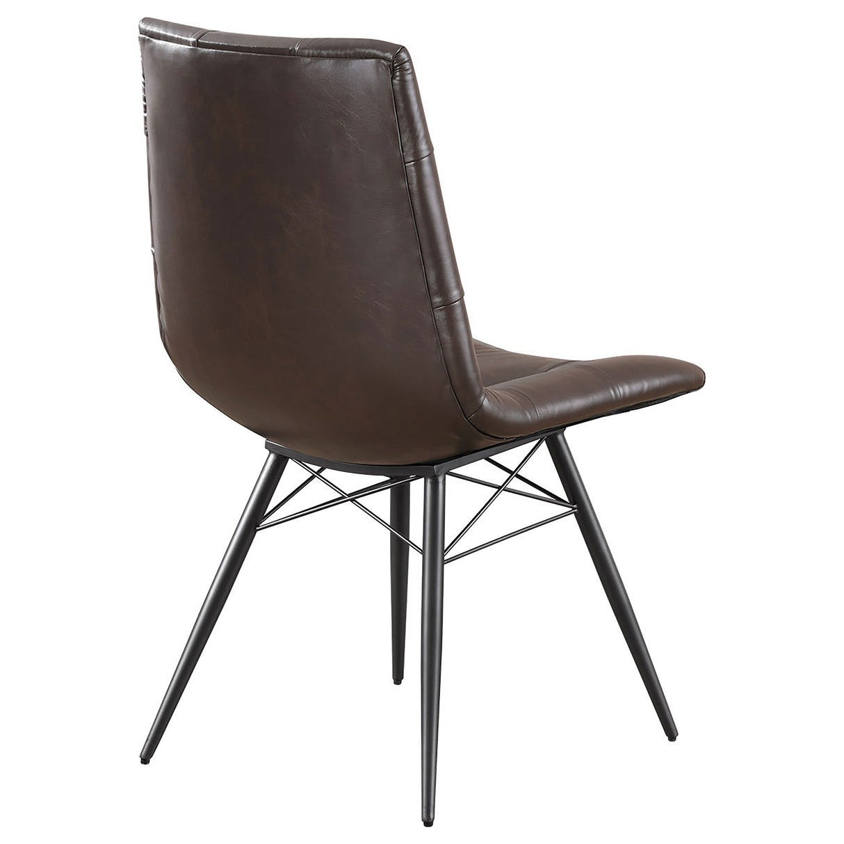 Aiken Faux Leather Dining Chair, Dark Brown (Set of 4)