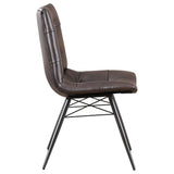 Aiken Faux Leather Dining Chair, Dark Brown (Set of 4)