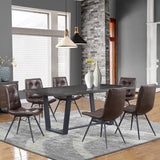 Aiken Faux Leather Dining Chair, Dark Brown (Set of 4)
