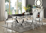 Antoine Rectangular 95-Inch Glass Top Dining Table Black
