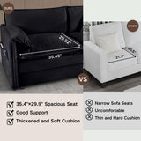 Modern Oversized Accent Chair, Comfy Single Sofa With Large Seat (Set of 2)