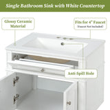 Wall Mounted Bathroom Vanity With Tip Out Drawer And Open Back Design