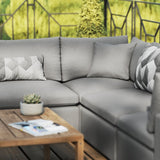 108" 5-Piece Charcoal Aluminum Outdoor Sectional Sofa - Outdoor - Alpine Outlets