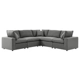 108" 5-Piece Charcoal Aluminum Outdoor Sectional Sofa - Outdoor - Alpine Outlets