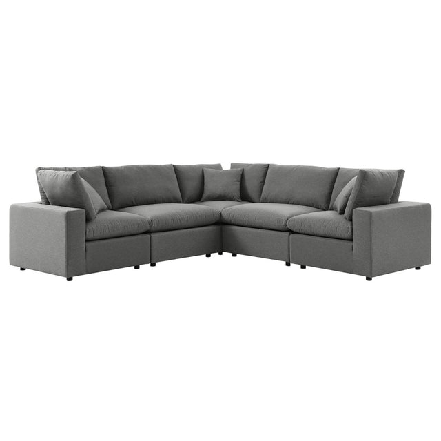108" 5-Piece Charcoal Aluminum Outdoor Sectional Sofa - Outdoor - Alpine Outlets