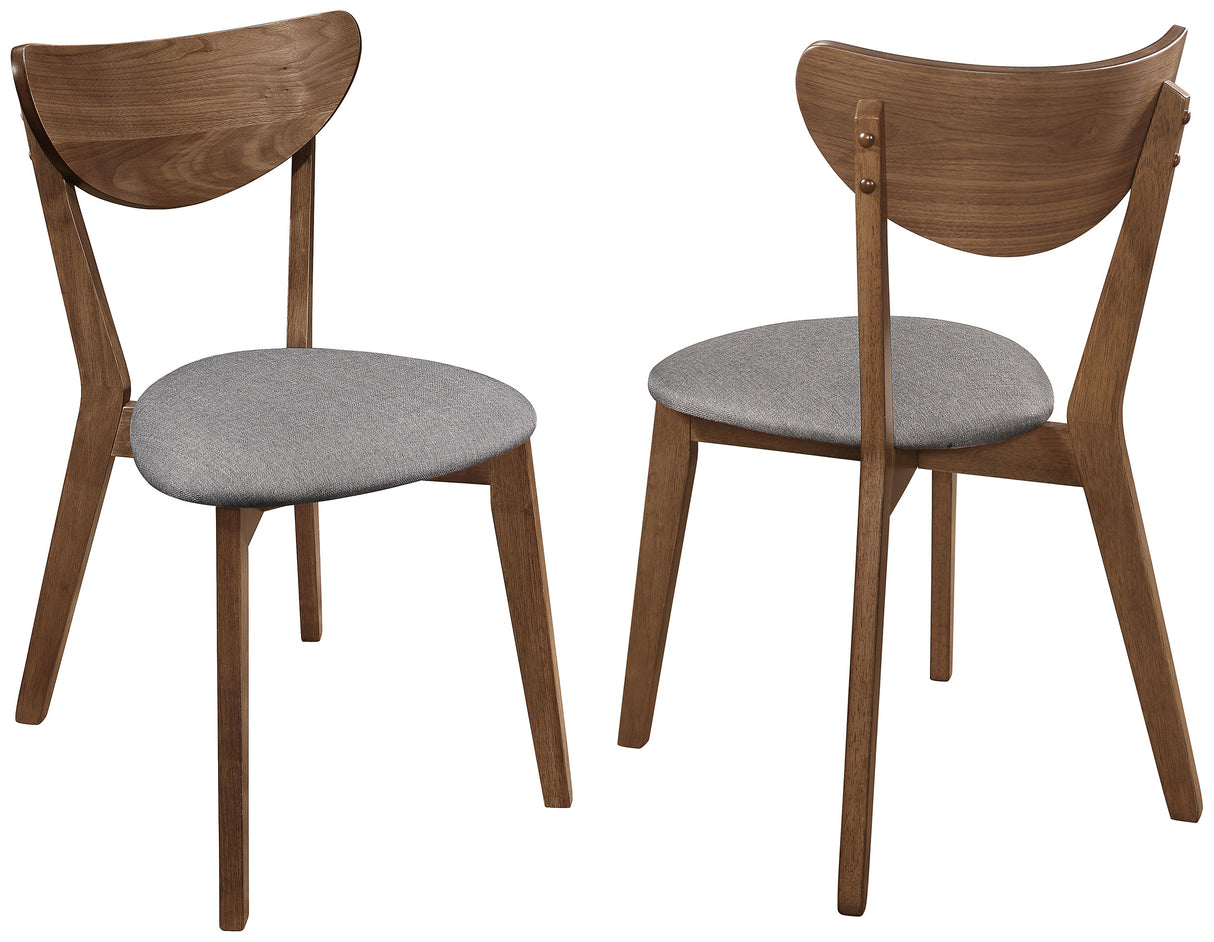 Alfredo Dining Side Chair Grey and Natural Walnut Set of 2