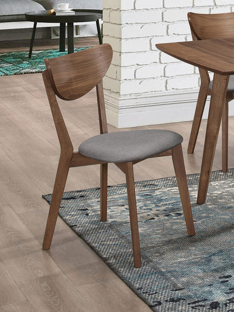 Alfredo Dining Side Chair Grey and Natural Walnut Set of 2