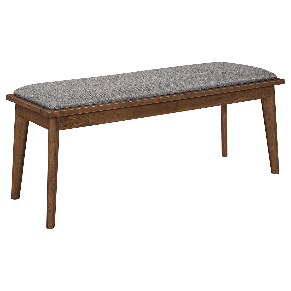 Alfredo Upholstered Dining Bench Grey Natural Walnut