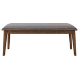 Alfredo Upholstered Dining Bench Grey Natural Walnut