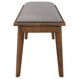 Alfredo Upholstered Dining Bench Grey Natural Walnut