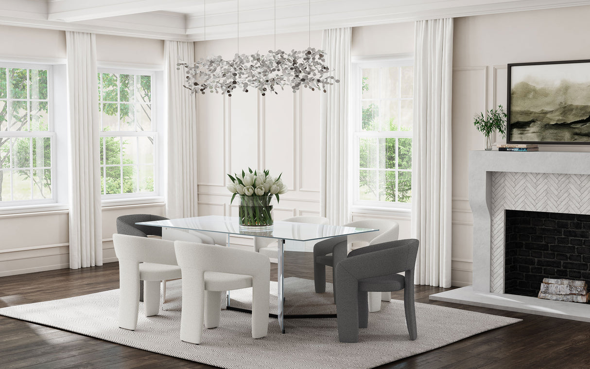 Emery 76-Inch Rectangular Mirrored Dining Table