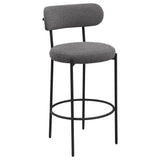 Viola Grey Boucle Upholstered Bar Stools, Set of 2