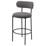 Viola Grey Boucle Upholstered Bar Stools, Set of 2