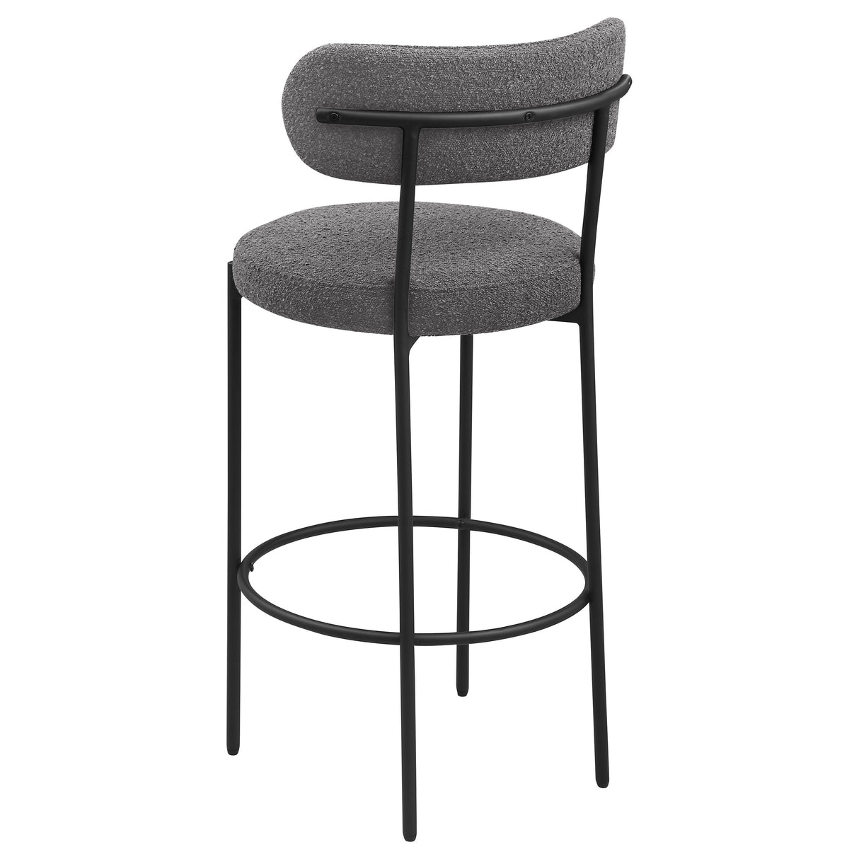 Viola Grey Boucle Upholstered Bar Stools, Set of 2