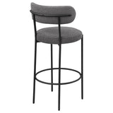 Viola Grey Boucle Upholstered Bar Stools, Set of 2